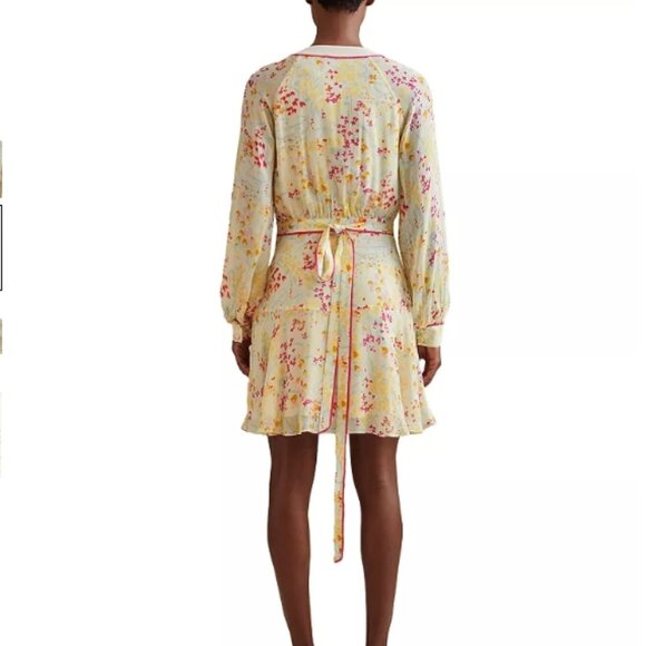 Reiss Molly Buttercup Long Sleeve Dress – Size 4 US / 8 UK – Pink/Yellow – NWT - Picture 3 of 6